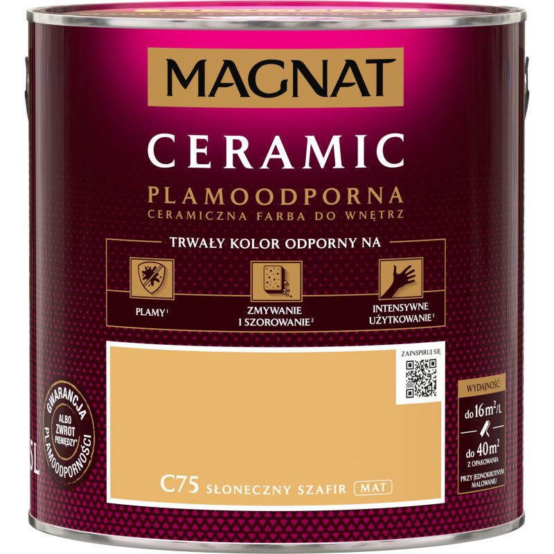 Magnat Ceramic C75 pletresistent maling solskinsafir 2,5 l