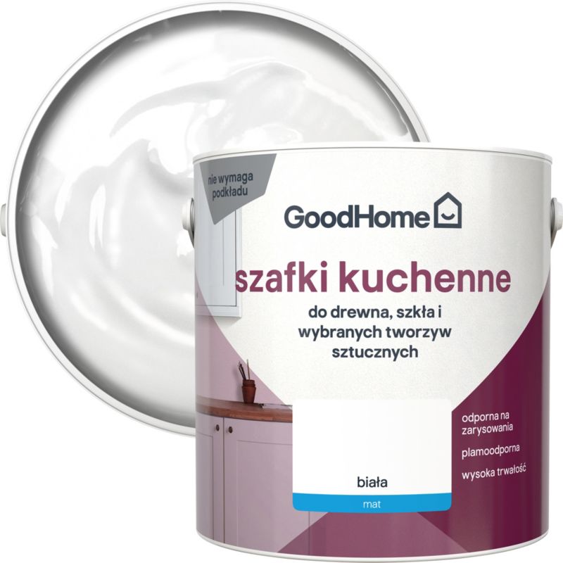 GoodHome Reno renoveringsmaling til skab, mat hvid, 2 l