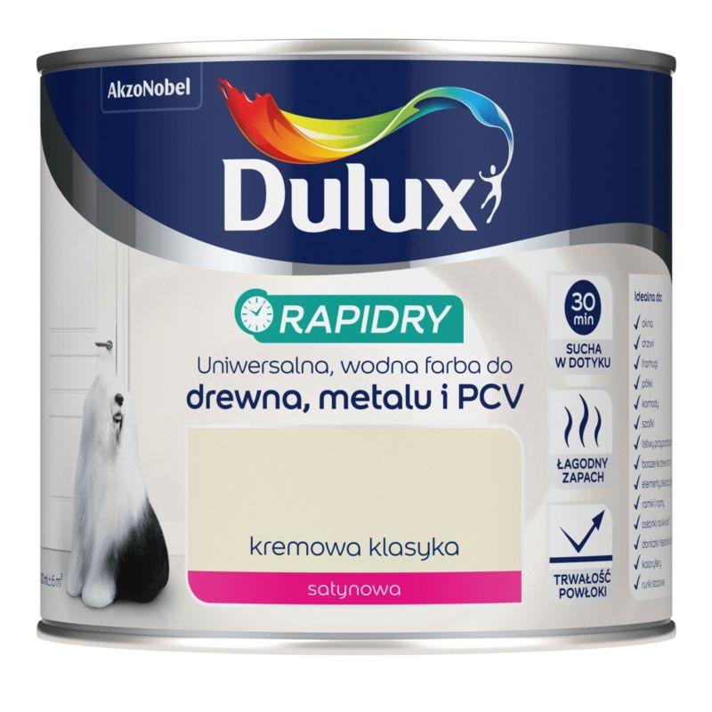 Dulux Rapidry universalmaling i farven Kremet klassiker 0,4 l