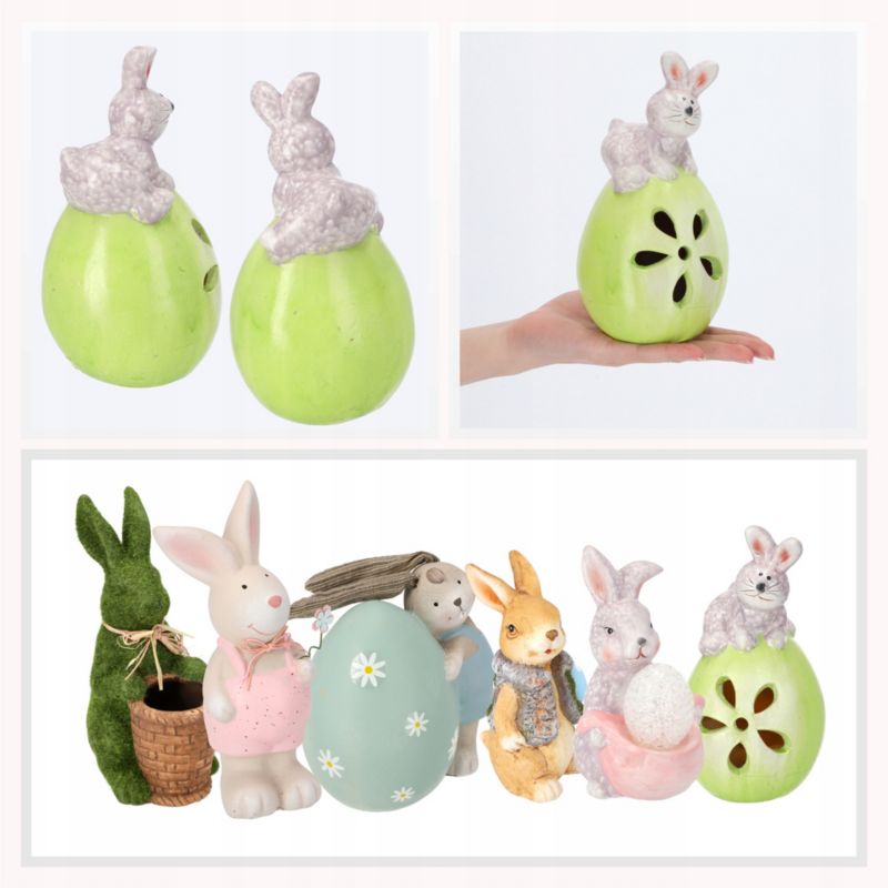 Påskefigur KADAX Kanin på æg keramisk gul 1 stk.