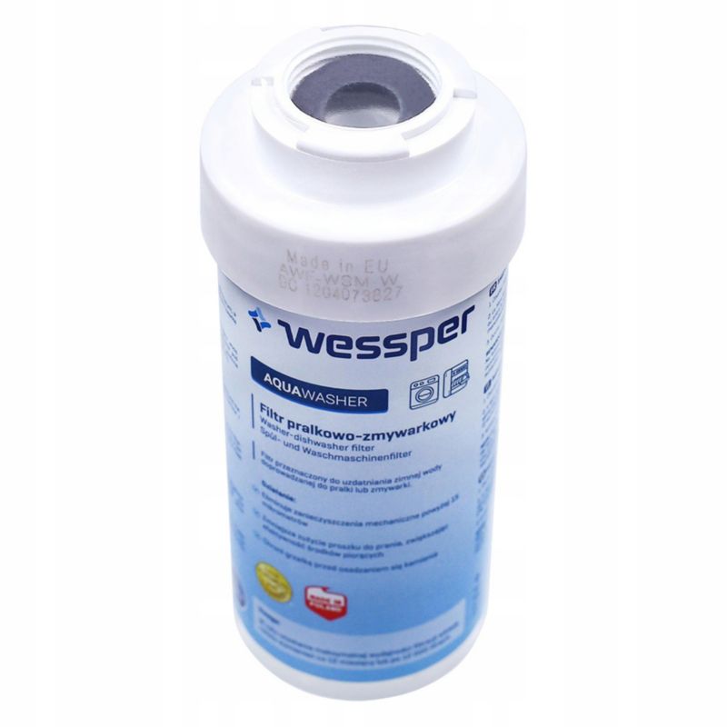 Wessper AquaWasher universal vandfilter til vaskemaskine og opvaskemaskine til hårdt vand, 1 stk.