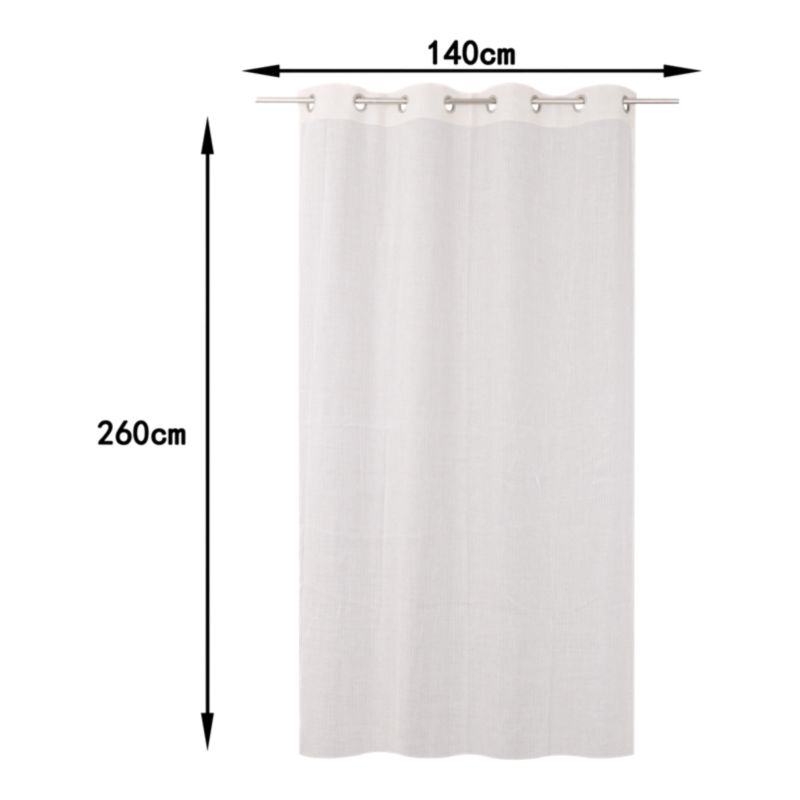 GoodHome Diaz gardin i polylin 140 x 260 cm hvid