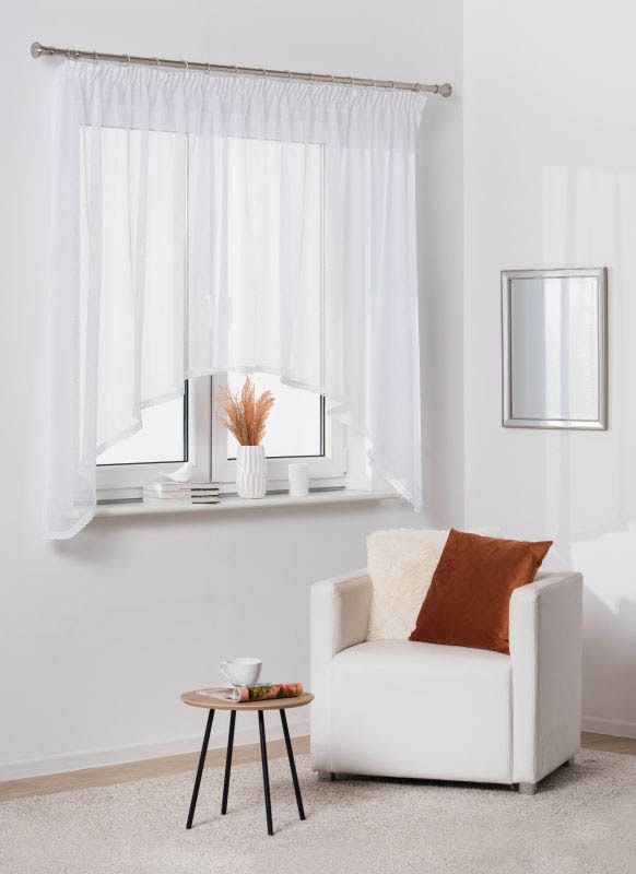 Gardinkappe på bånd Splendid Niko 290 x 160 cm hvid