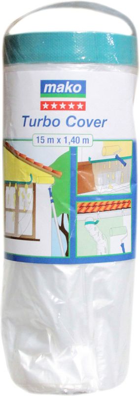 Mako malerfolie med tape 15 m x 1400 mm