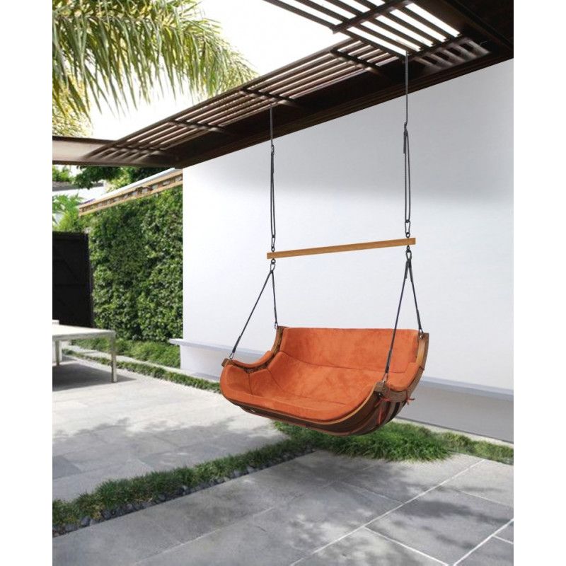 Alpha 4iQ Group dobbelt hængestol til haven i terracotta – 1 stk.