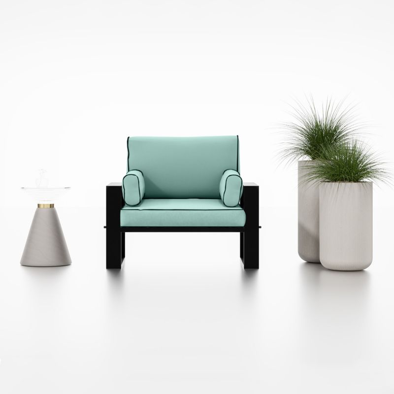 Bettso Garten havestol med sorte ben i turkis, 1 stk.