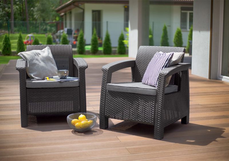 Keter Corfu Duo havefåtøjer 2 stk. sæt Grafit, 1 sæt