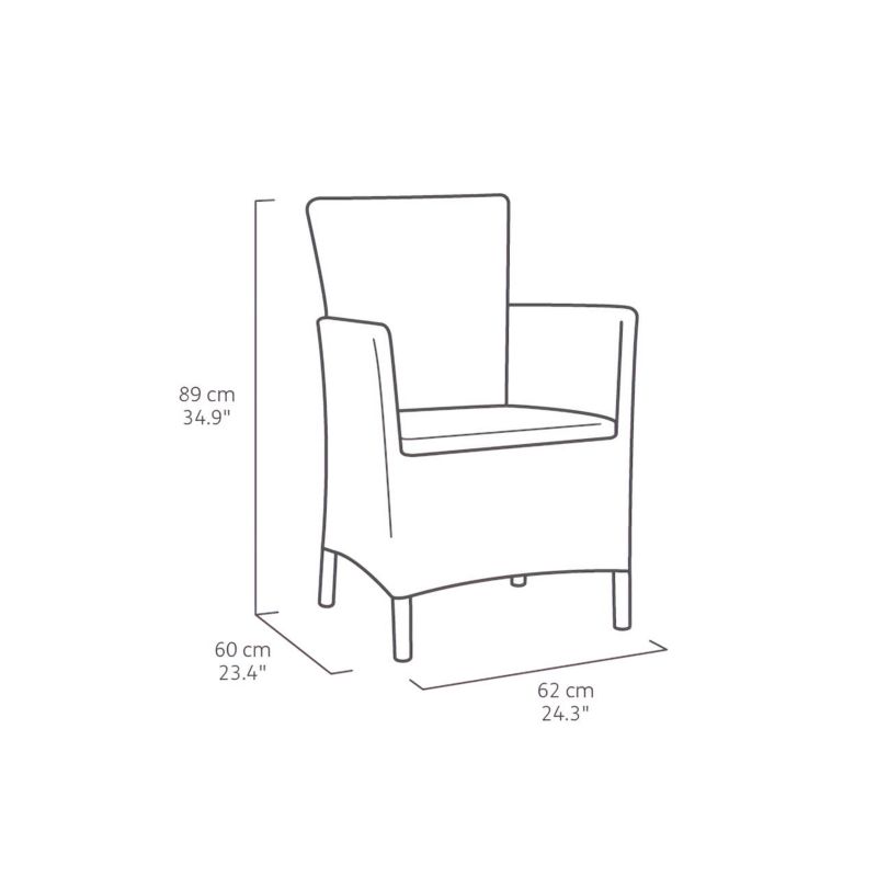 Keter Iowa havestol med cappuccino-pude, 1 stk.