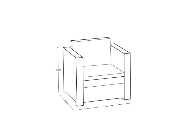 Keter Provence havestol med pude, brun, 1 stk.