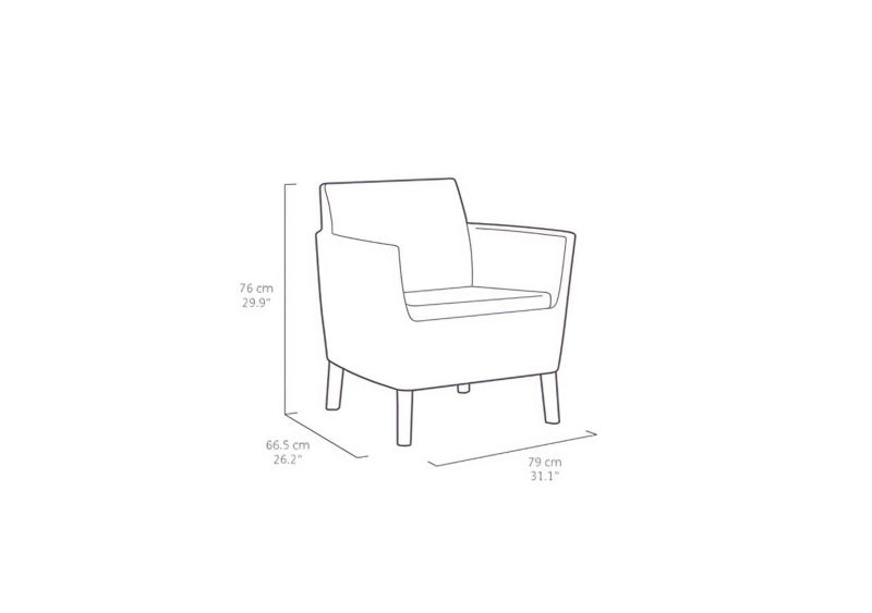 Keter Salemo Duo havestol med pude 2 stk. i sæt Brun, 1 sæt