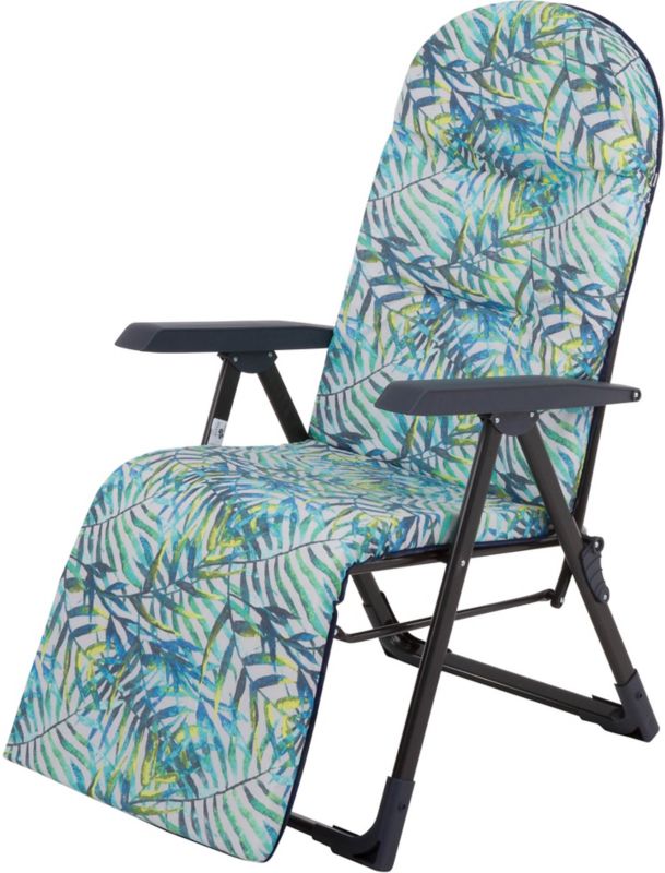 Stålhavefletstol med fodskammel Patio Newada Plus i flere farver