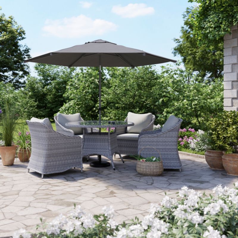 GoodHome Hamilton udendørs fletstol i gråbrun