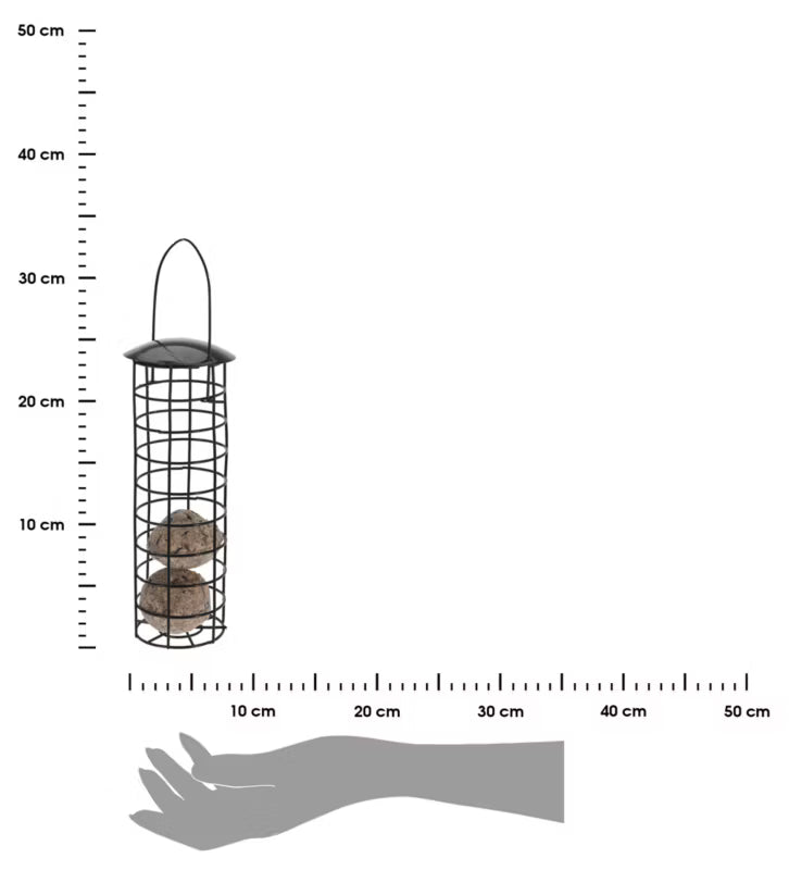Fuglefoderautomat Hængende 7x25 cm Sort Metal
