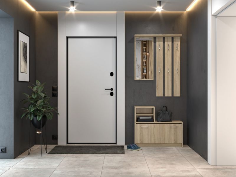 Garderobe Topeshop Vera med bøjle, spejl og skoskab - Sonoma eg 24x85x180 cm, 1 stk.