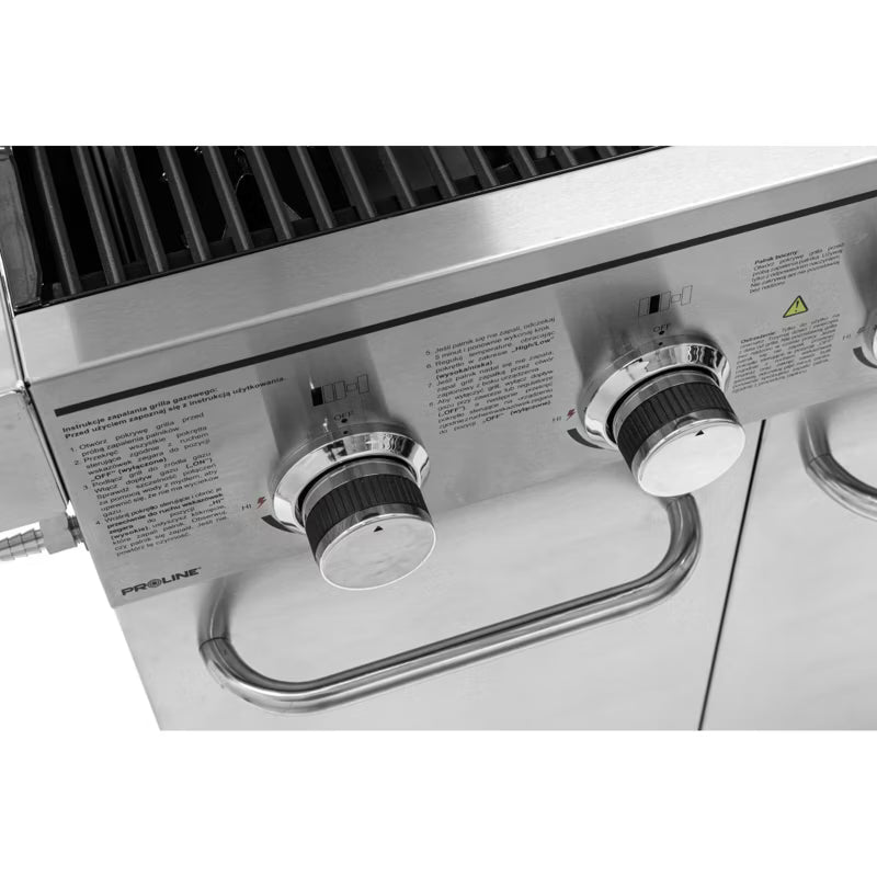 Gasgrill Rustfrit Stål 4+1 17,15 kW 60x50x100 cm Sort