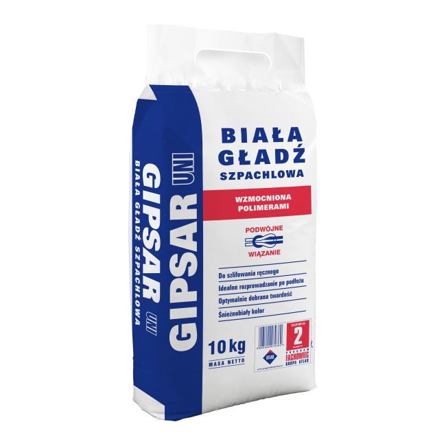 Atlas Gipsar Uni hvid spartelmasse 10 kg