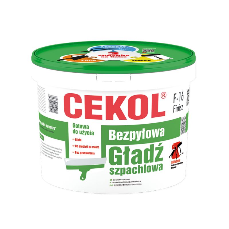 Støvfri færdigspartelmasse Cekol F-16 5 kg