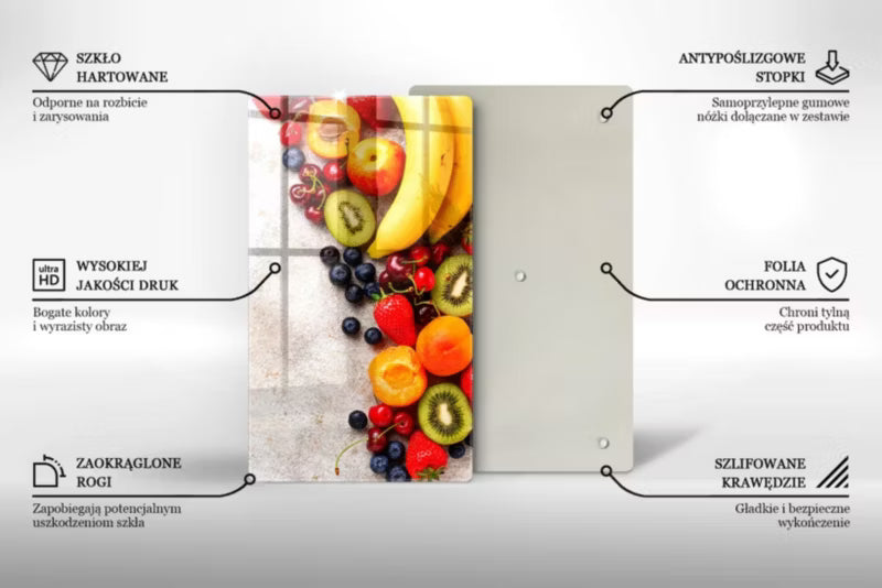 Glastrærebræt Frugt 30x52 cm Hærdet Glas