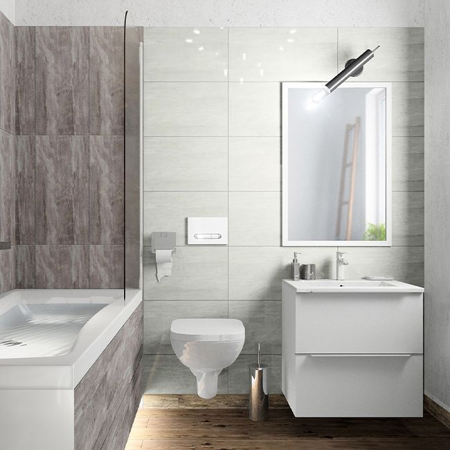 Arena Cersanit glazur 29,7 x 60 cm lys grå geo 1,25 m²