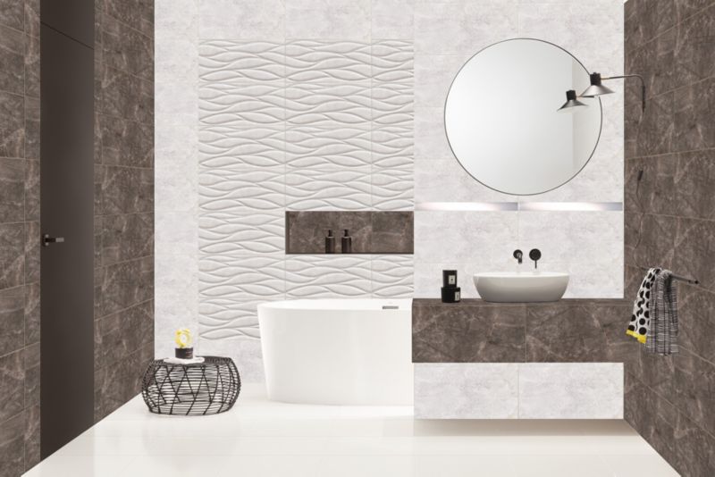 Camilia Arte glaseret flise 30,8 x 60,8 cm hvid 1,12 m²