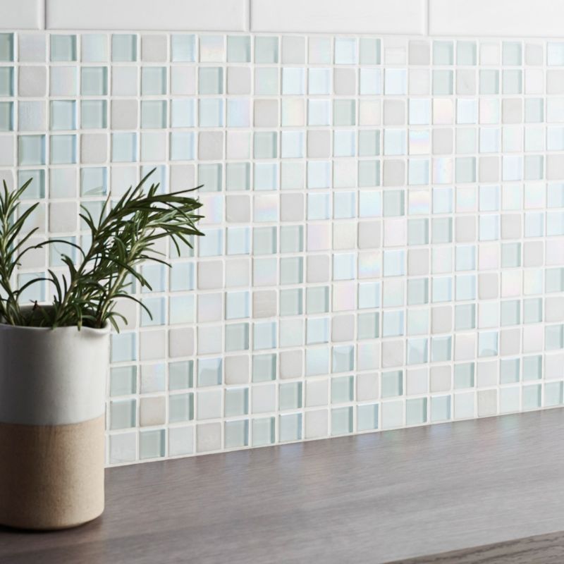 Leccia glaserede fliser 15 x 15 cm hvid 1 m²