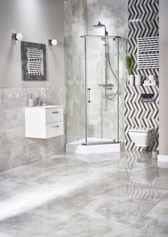 Lexington Ceramstic glaserede fliser 30 x 60 cm lys grå 1,44 m²