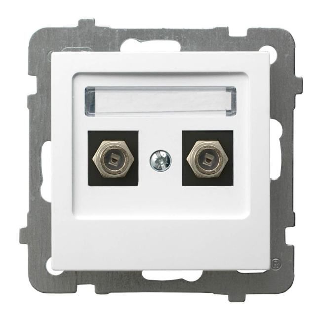 Dobbelt antenstik Ospel As type F hvid