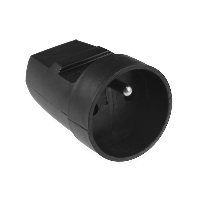 Elgotech strømstik med jordforbindelse 16 A i sort