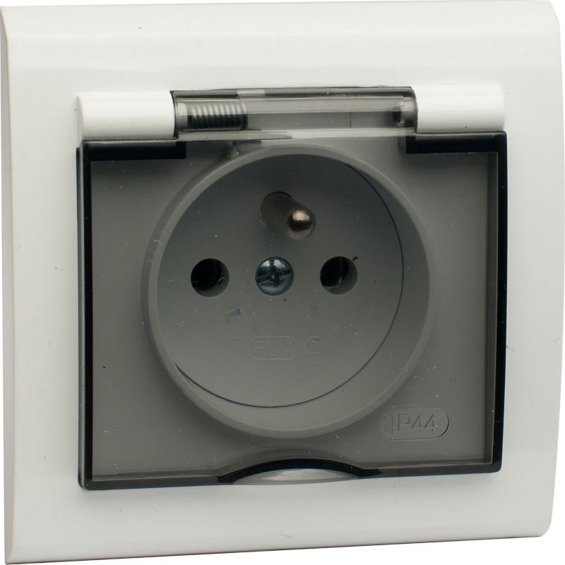 Vega IP44 hvidt hermetisk indbygningsstik