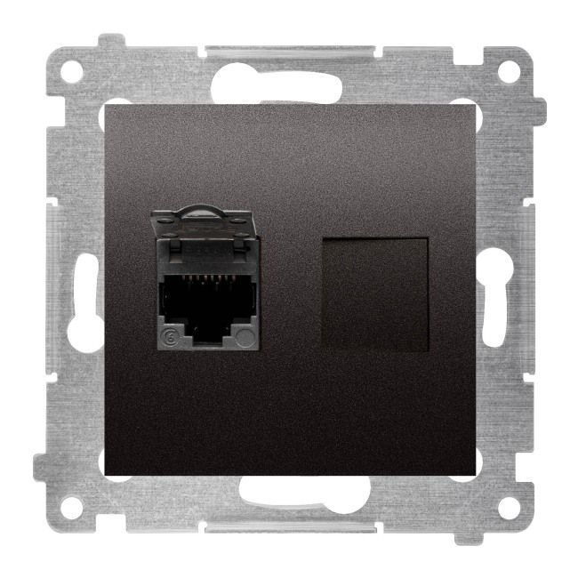 Kontakt-Simon S54 RJ45 kat. 6 netværksstik i antracit