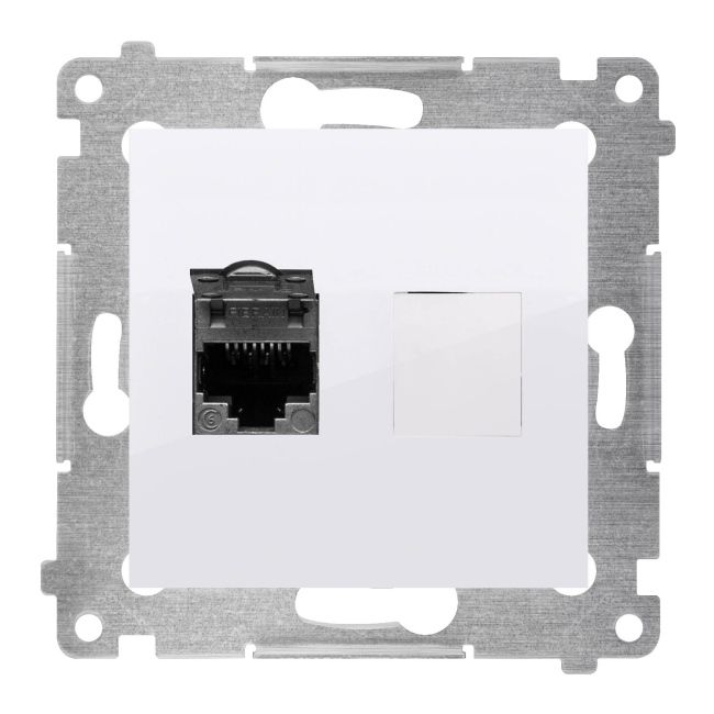 Kontakt-Simon S54 RJ45 kat. 6 computerstik i hvid