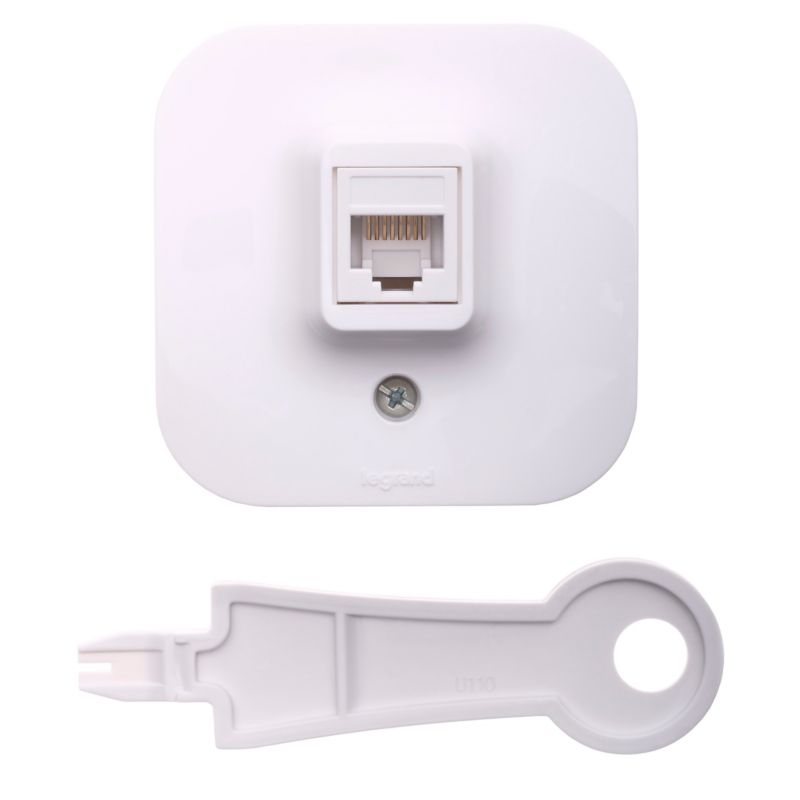 Legrand Forix RJ45 computerstik til overflademontage i hvid IP20