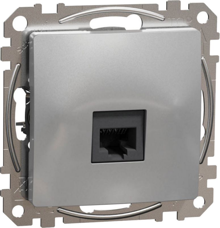 RJ45-computernetstik Schneider Electric Sedna Design & Elements kategori 6 aluminium