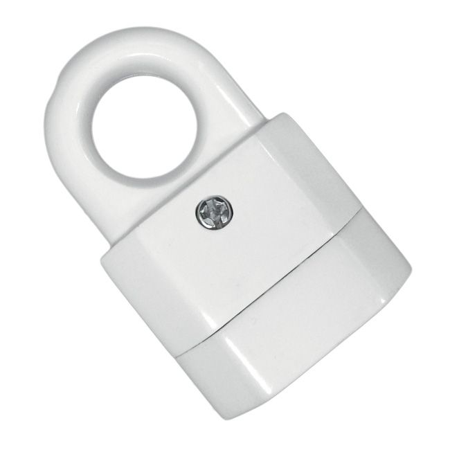 Fladt stik med håndtag Elgotech 1X uden jord, hvid