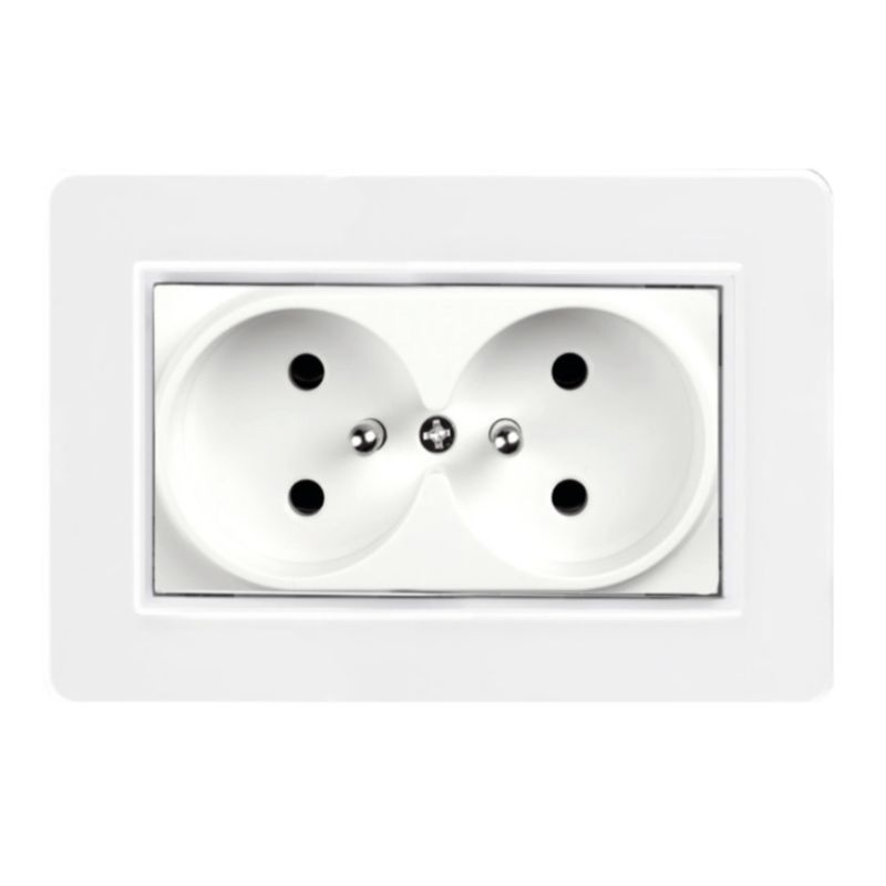 Dobbelt indbygningsstik DPM Solid QUAD hvid