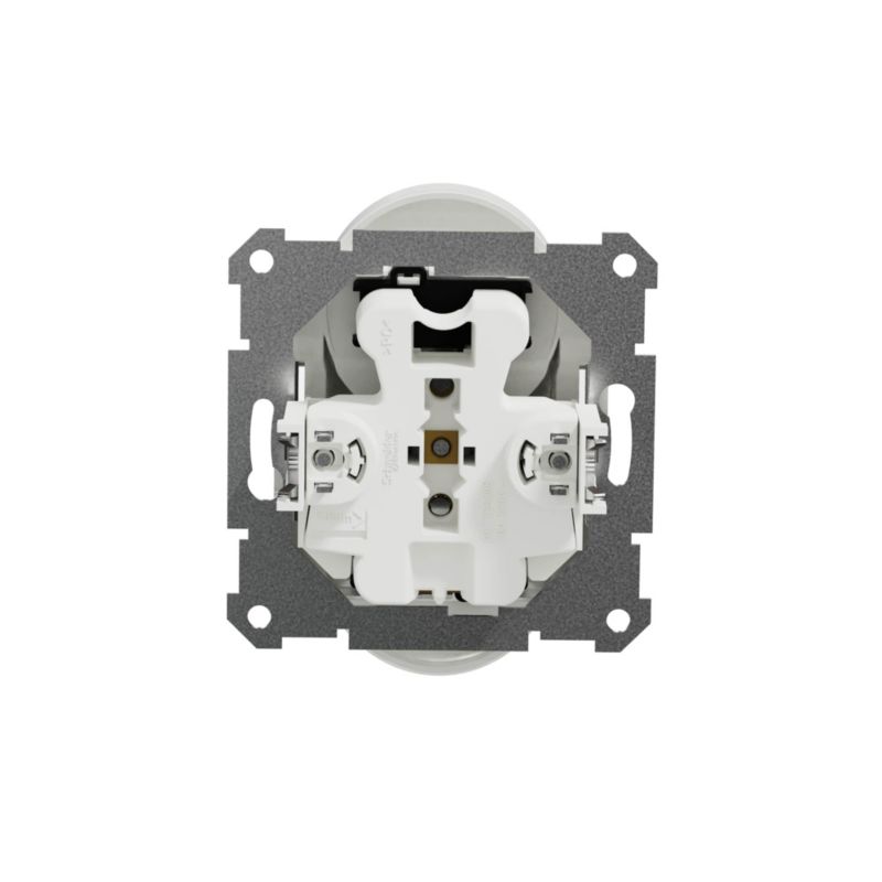 Dobbelt indbygget stikkontakt Schneider Electric Sedna Design & Elements med jord, hvid