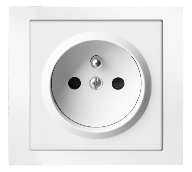 Elektro-Plast Vestra enkeltstikdåse med jord, hvid