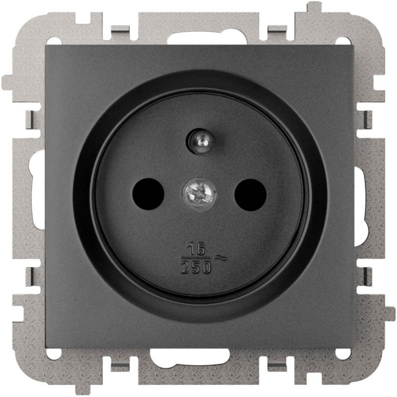 Elektro-Plast Vestra enkeltstikdåse med jord, sort