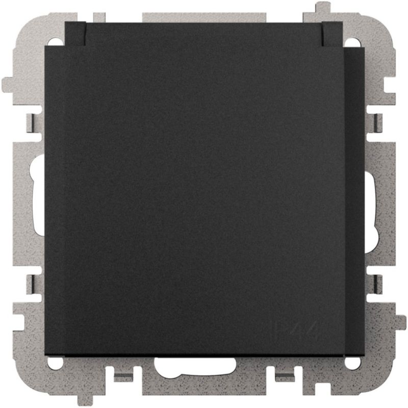 Elektro-Plast Vestra enkeltstikdåse med jordforbindelse IP44 sort