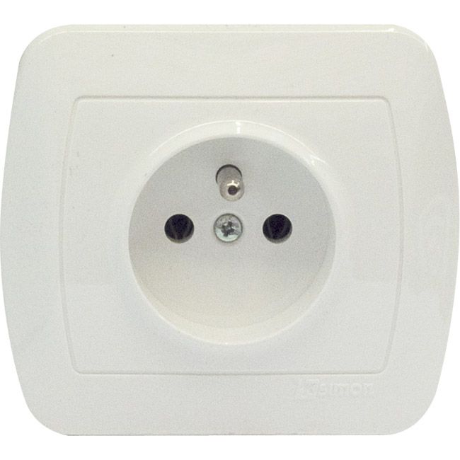 Kontakt-Simon Akord enkeltstikdåse med jord, hvid