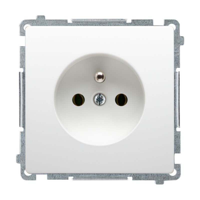 Kontakt-Simon Basic IP20 enkeltstikdåse med jord, hvid