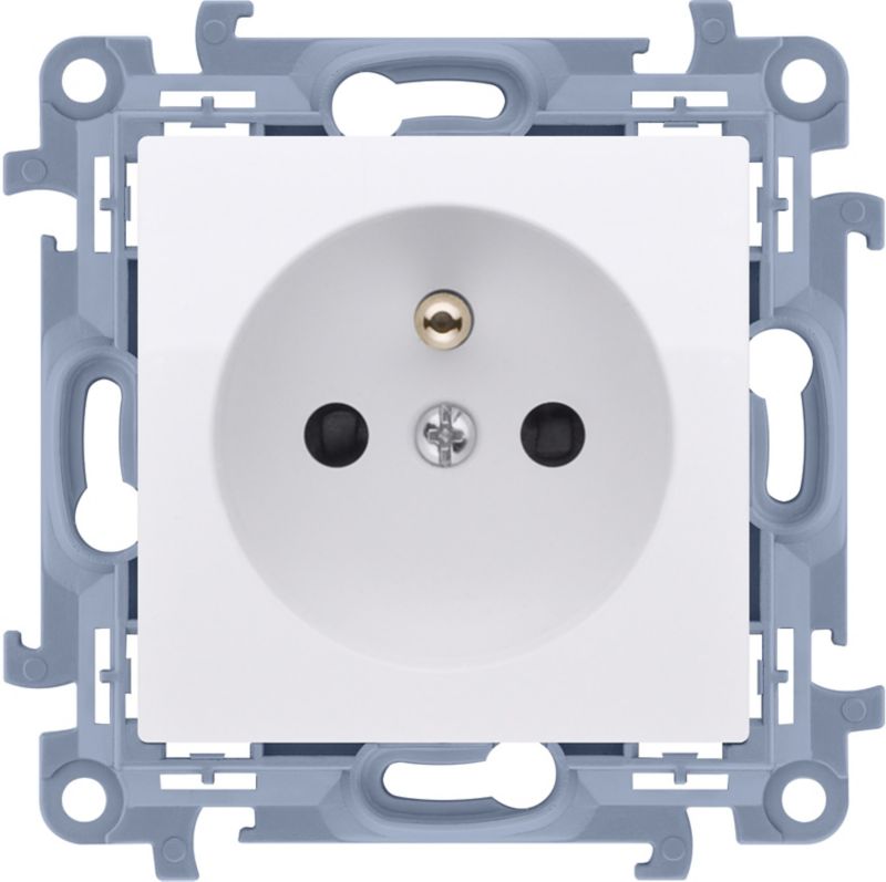 Kontakt-Simon S10 enkeltstik med jord, hvid