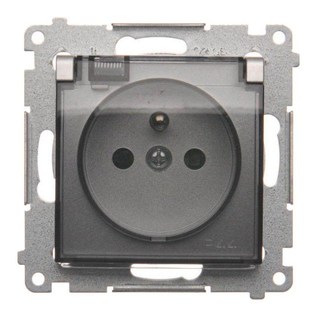 Kontakt-Simon S54 enkeltstikdåse IP44 sølv