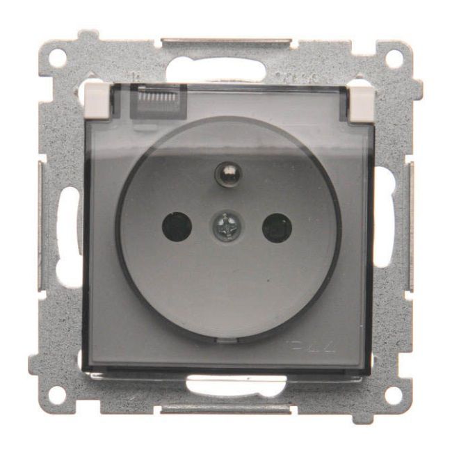 Kontakt-Simon S54 enkeltstikdåse IP44 med jord, hvid