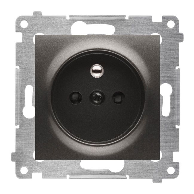 Kontakt-Simon S54 enkeltstik med jordforbindelse i antracit