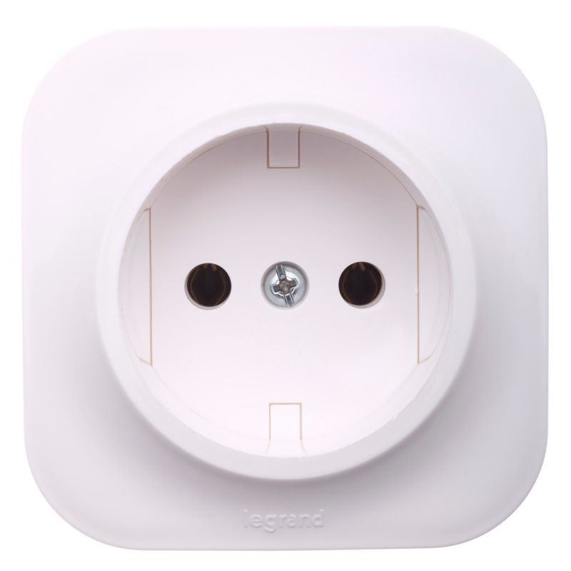 Legrand Forix enkelt udendørs stikkontakt uden jord, hvid