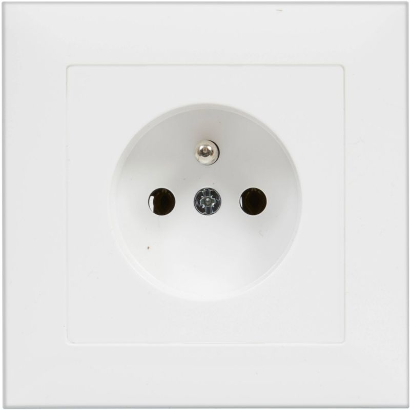 Legrand Suno enkeltstik med jord, hvid