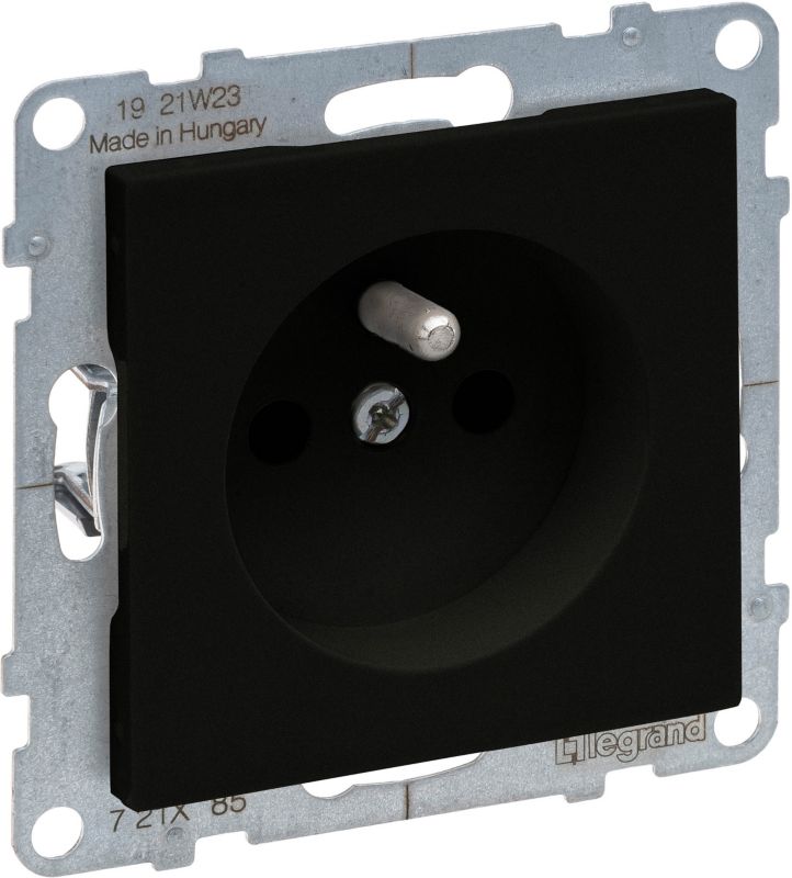 Legrand Suno enkeltstikdåse med jord, sort