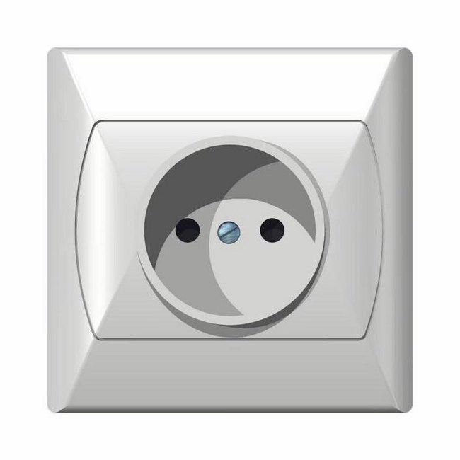 Ospel Akcent enkelt indbygningsstik uden jord, hvid