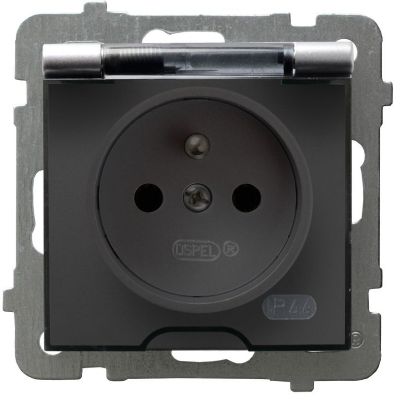 Enkelt indbygningsstikdåse Ospel As IP44 i sølv